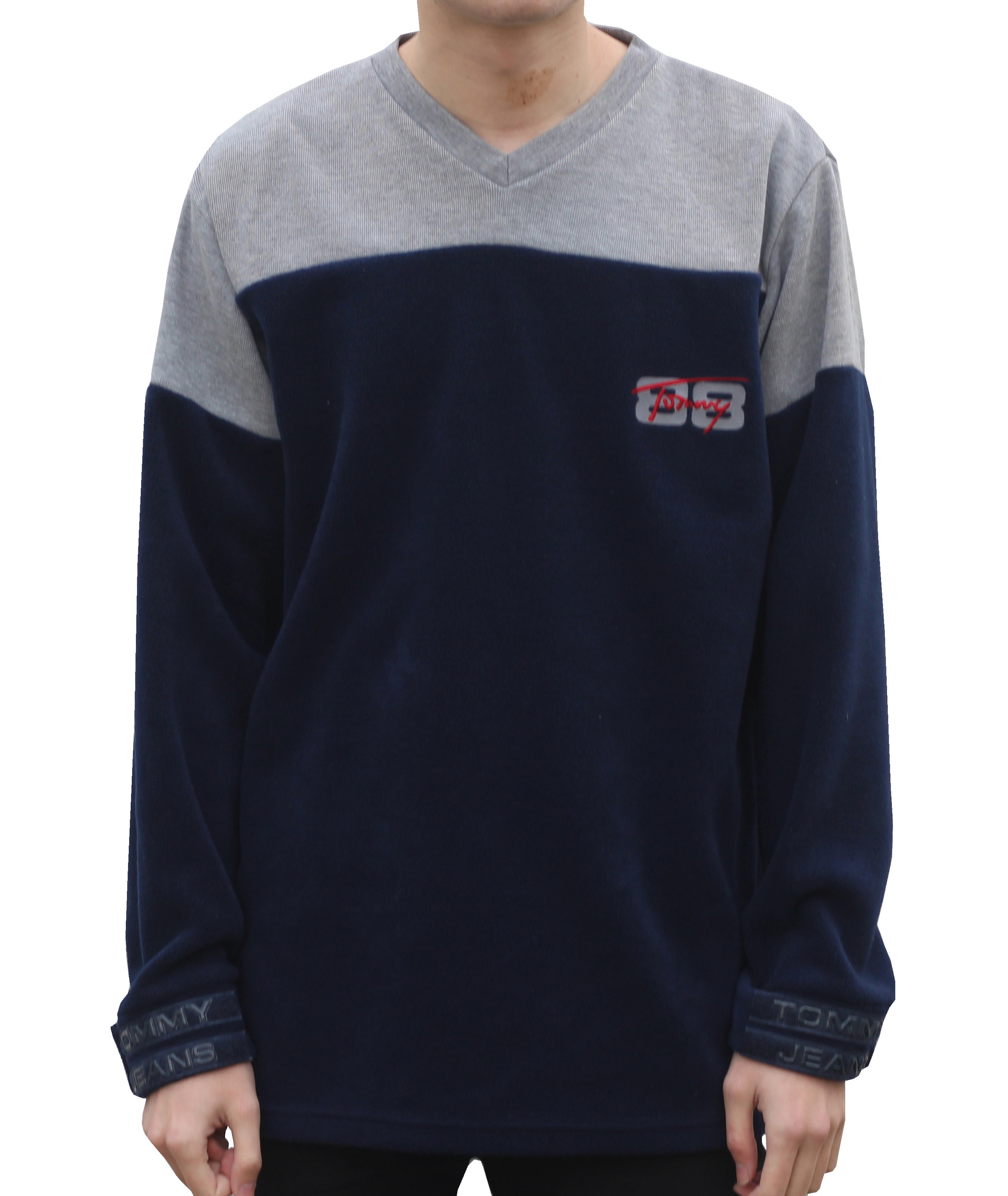 Vintage Tommy Hilfiger 88 Grey / Navy Fleece (Size M) — Roots